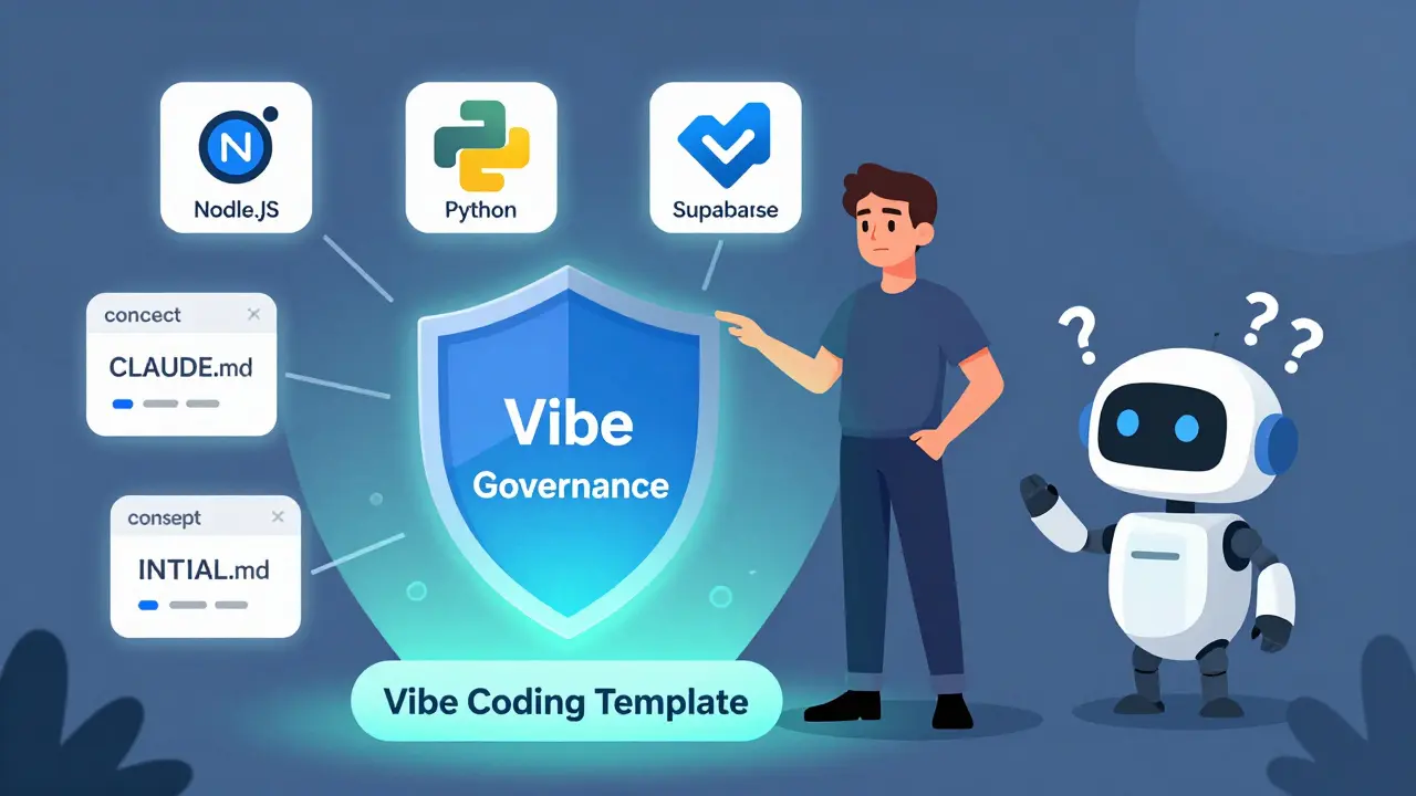 Template Repos with Pre-Approved Dependencies for Vibe Coding: Governance Best Practices
