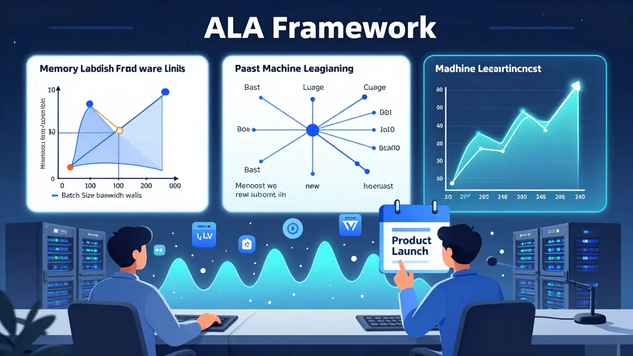 A control room dashboard showing analytical and machine learning components predicting inference demand with confidence intervals.