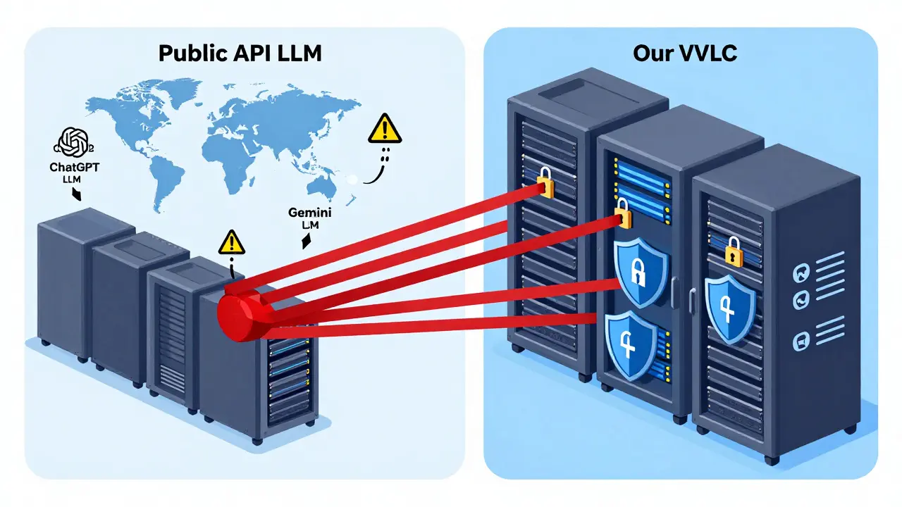 Security Posture Differences: API LLMs vs Private Large Language Models