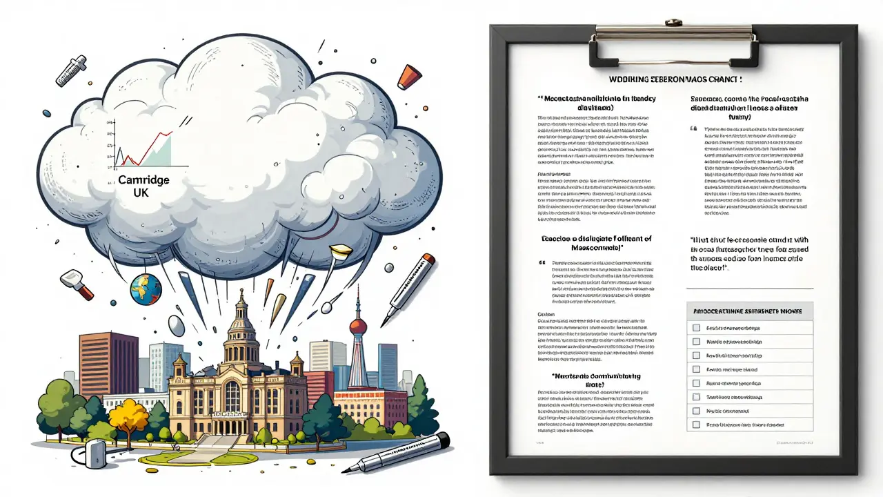 Two AI outputs compared: one chaotic with false facts, the other clean and constrained, with verified sources and exact quotes.