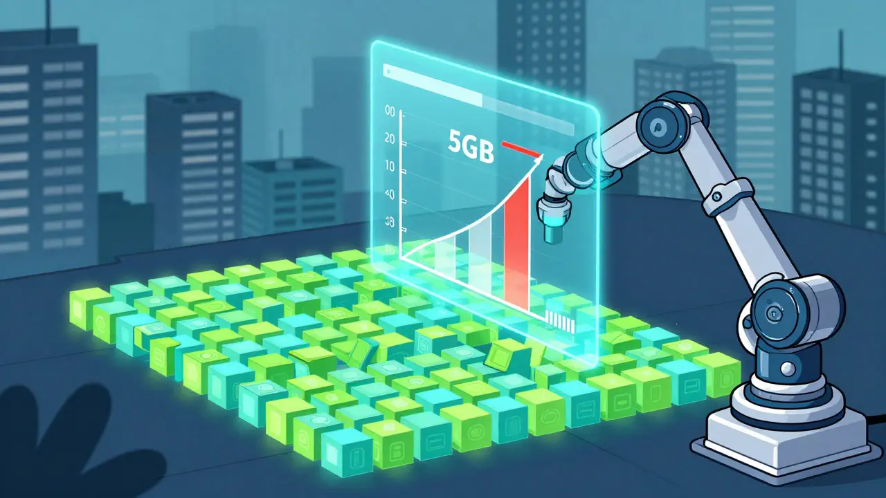 An image being broken down into thousands of tiny digital tokens to illustrate high computational cost.
