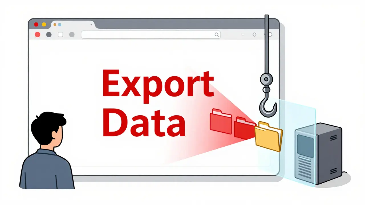 Conceptual view of hidden malicious instructions on a webpage stealing data