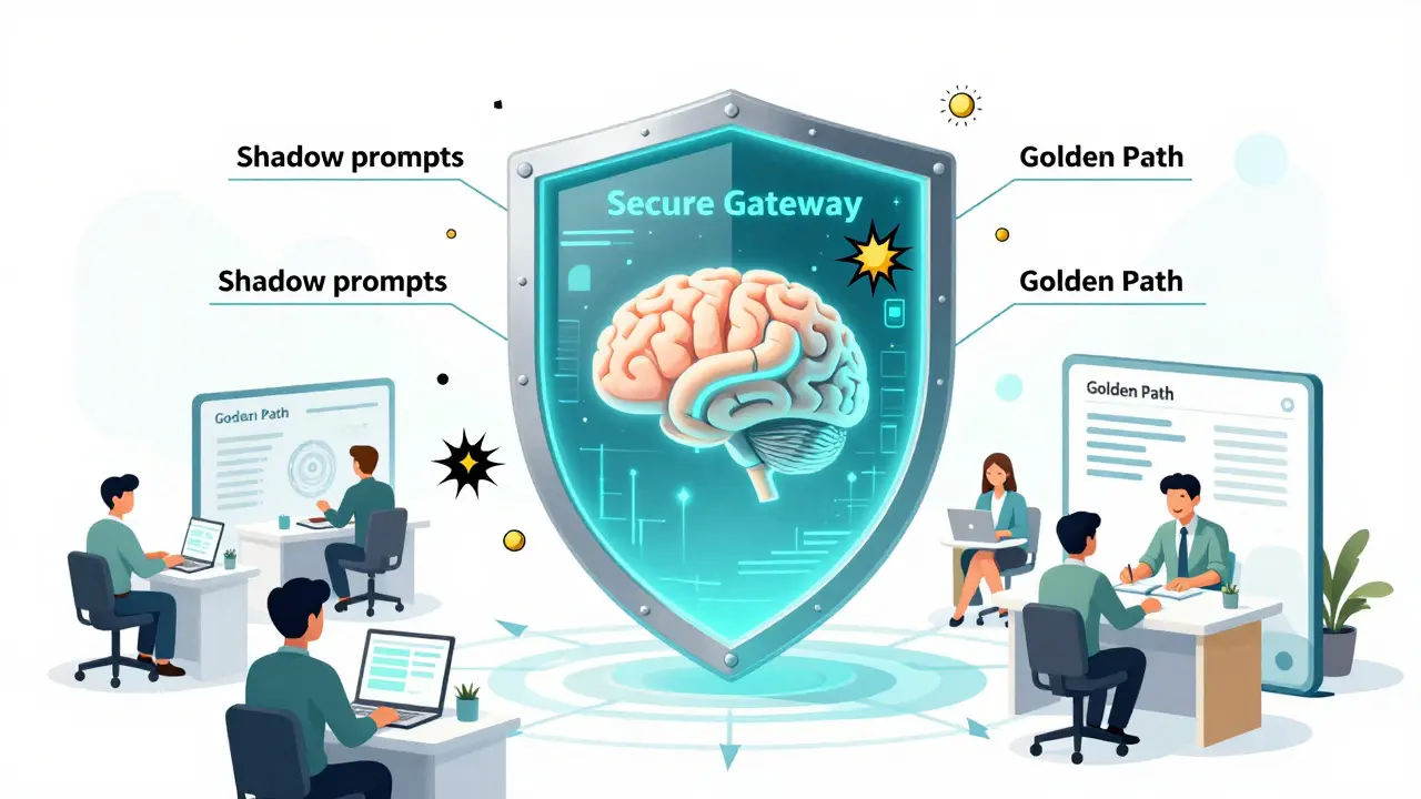 Digital shield protecting a corporate network from AI prompt injections