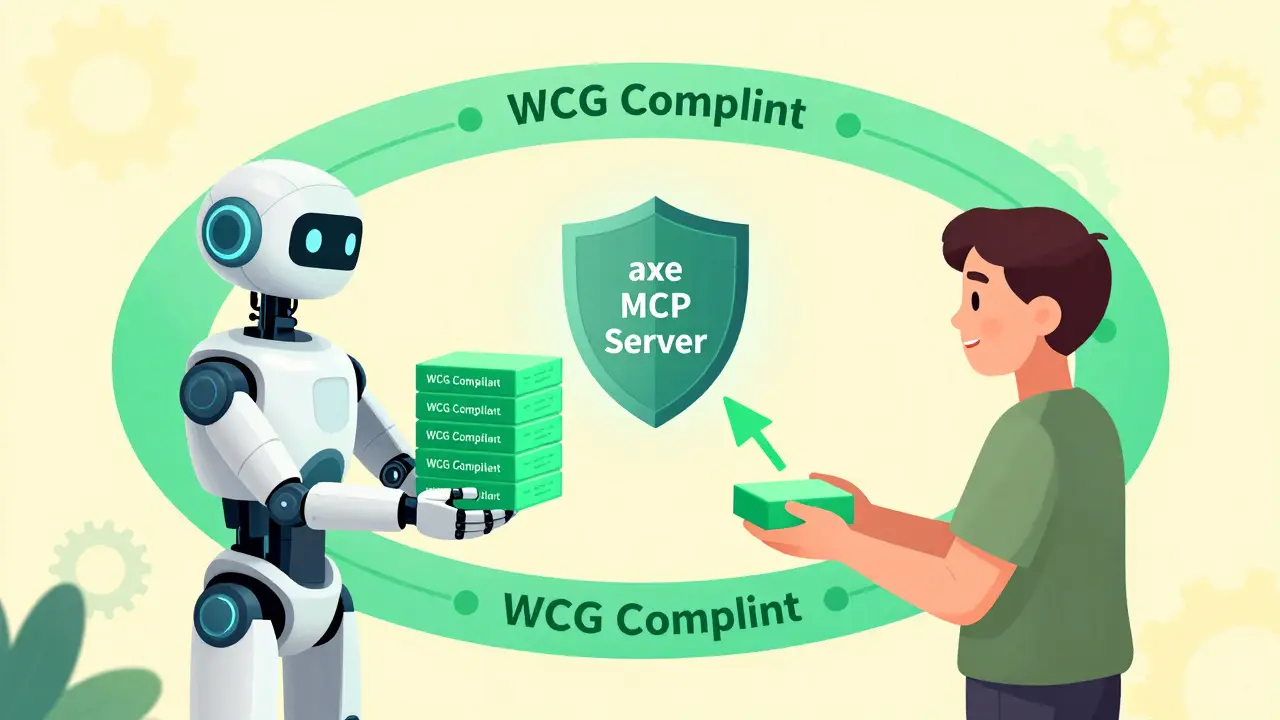 AI and developer collaborating via automated accessibility validation loop