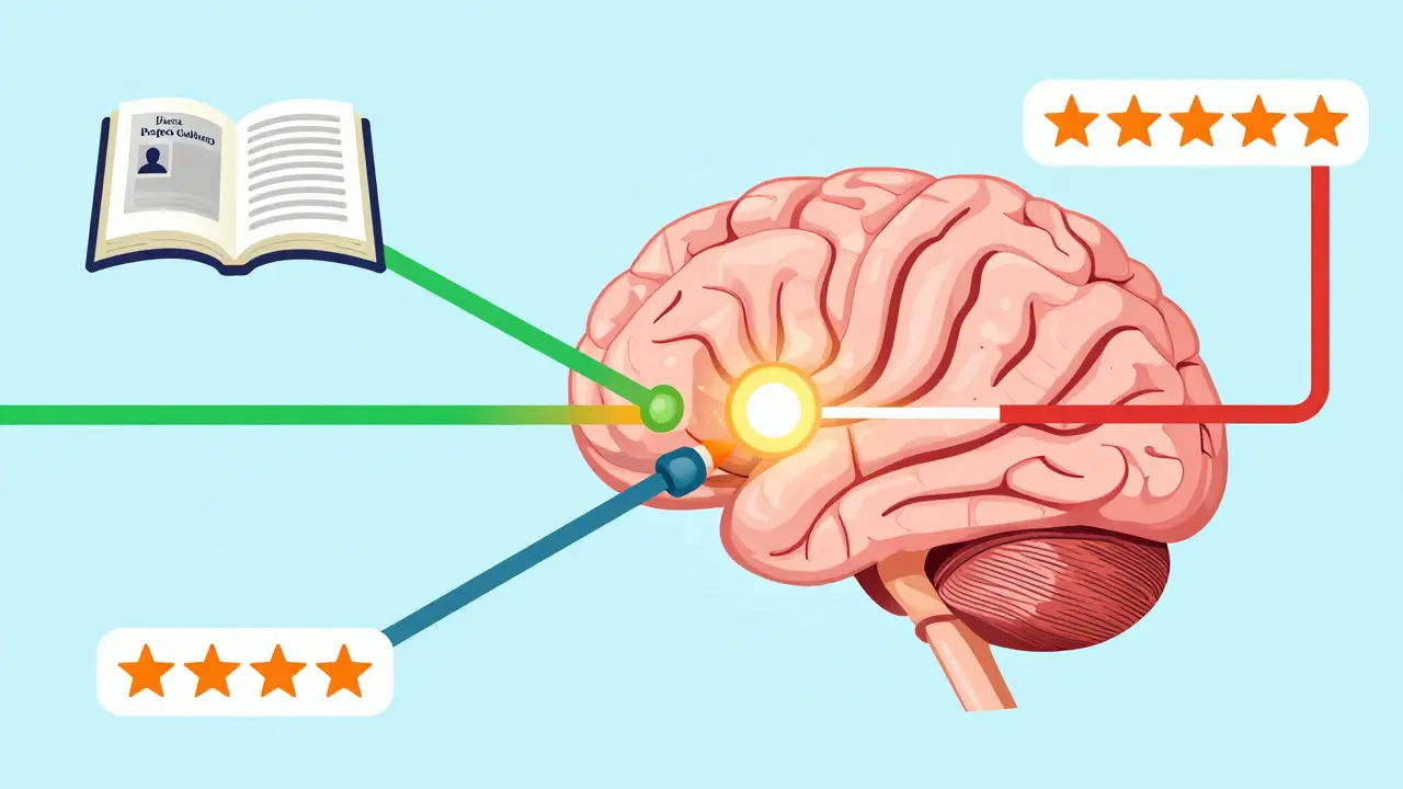 Diagram showing diverse data sources like books, blogs, and reviews merging into an AI brain.