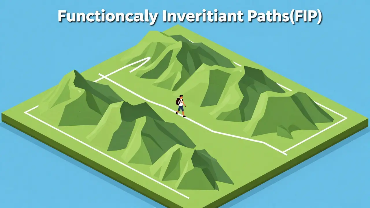 Hiker on contour line illustrating FIP method