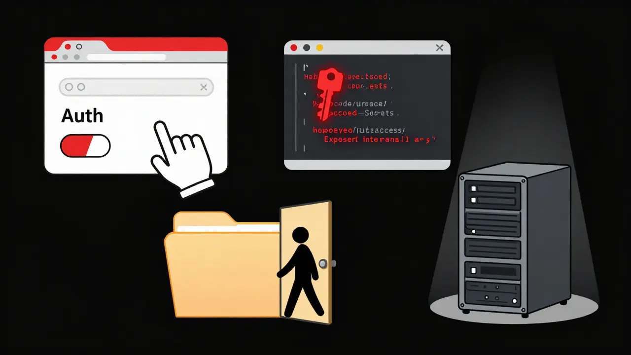 Technical diagram showing four common AI coding vulnerabilities.