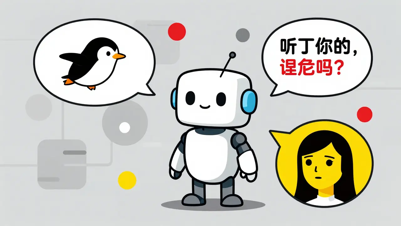 AI robot displaying conflicting outputs and logical errors