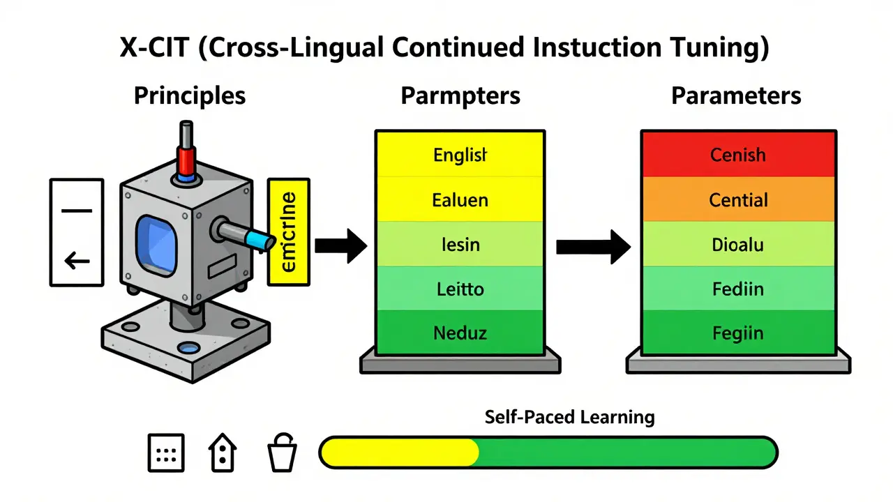 Diagram of phased AI language learning process