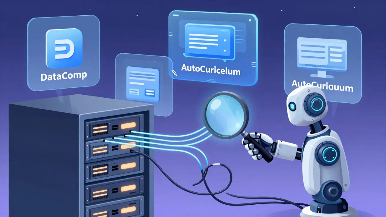 Robot sorting data streams with tools for automated curriculum optimization