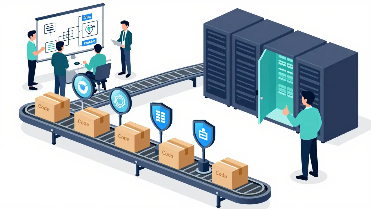 Secure CI/CD pipeline with automated scanning and human review