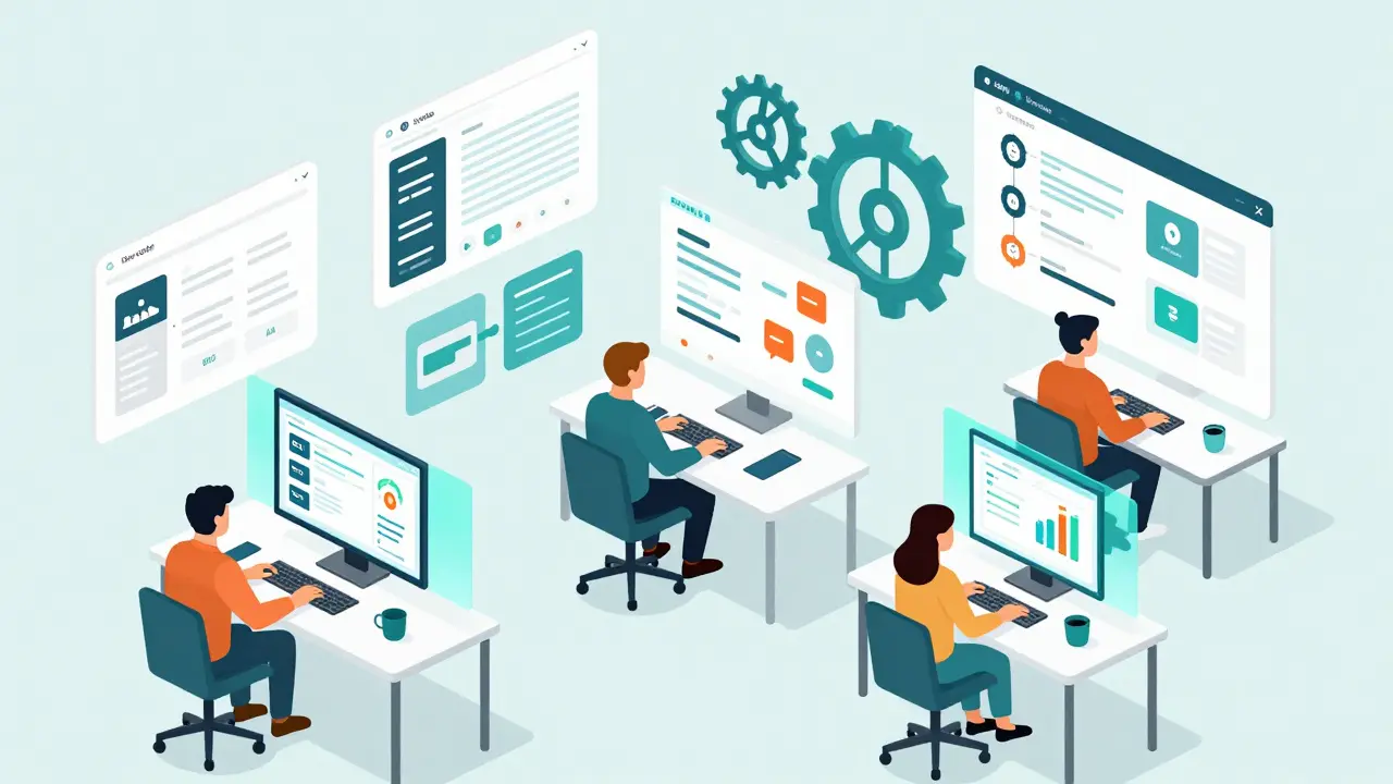 Agency team using low-code tools for rapid prototyping