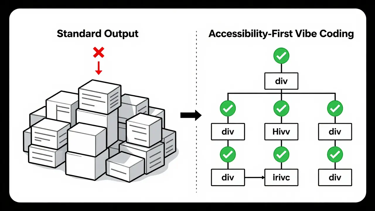 Comparison chart showing structured vs chaotic coding outputs