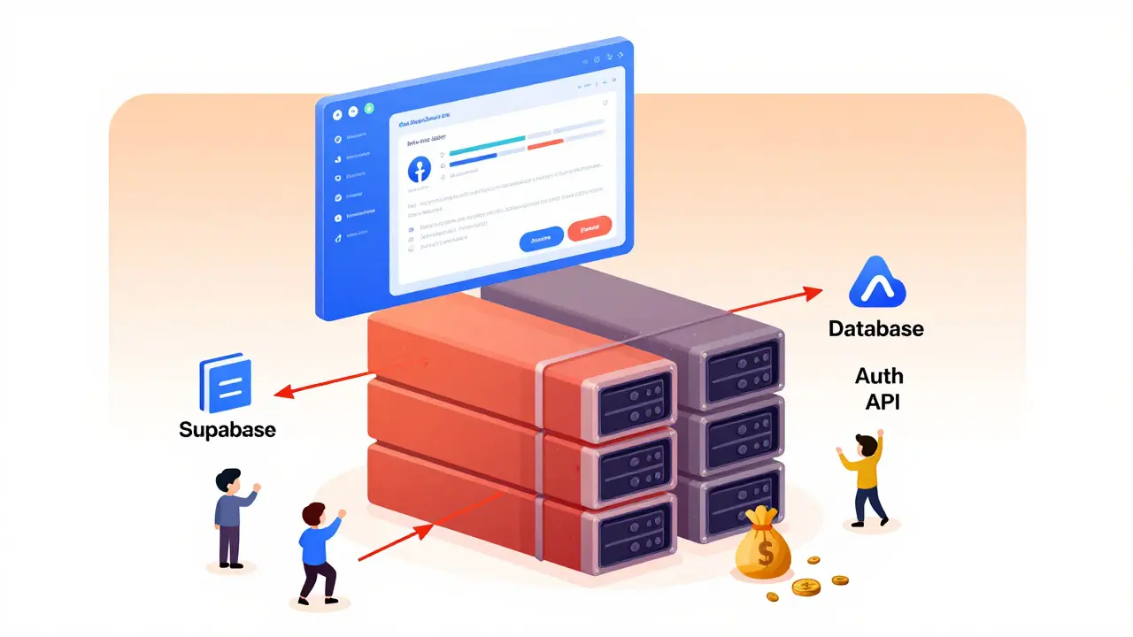 Diagram showing frontend AI generation disconnected from backend services