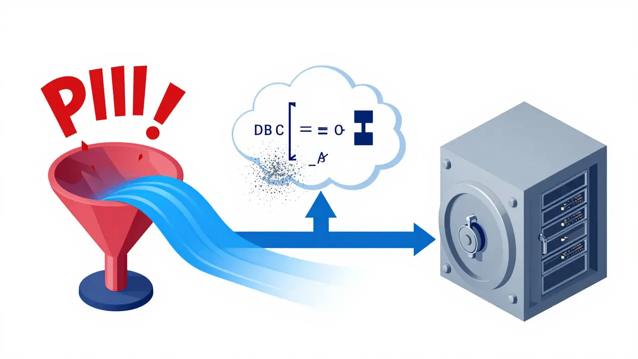 Illustration of three-layer data privacy defense pipeline