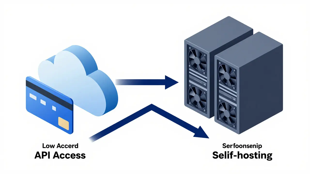 Split path comparing cloud API vs self-hosted server costs