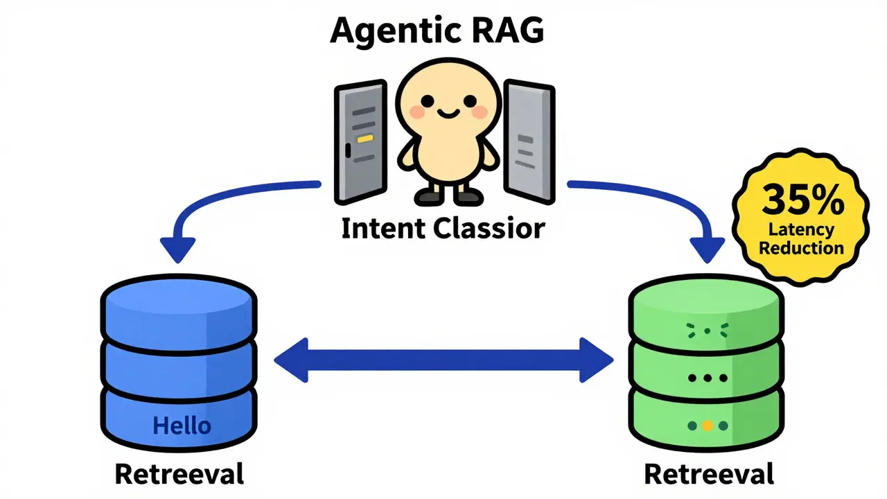 Agentic RAG flowchart bypassing unnecessary data retrieval