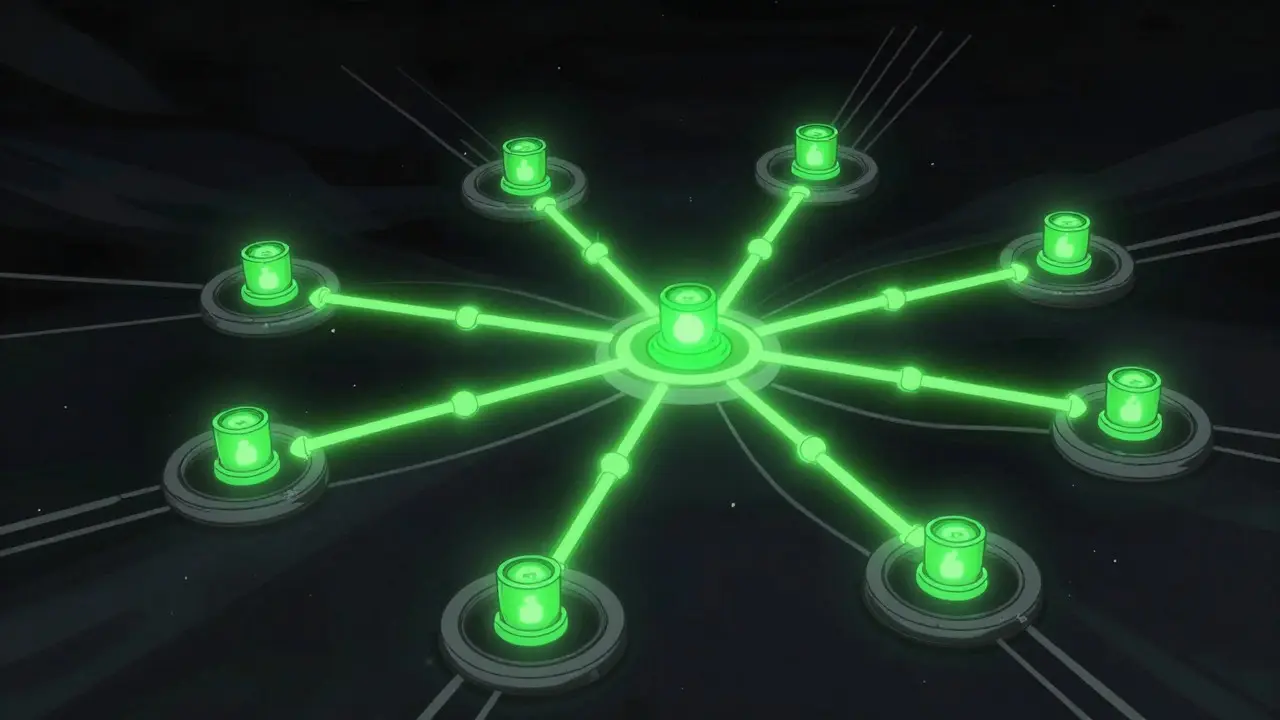 Illustration of glowing neural pathways activating selectively to demonstrate efficient data processing