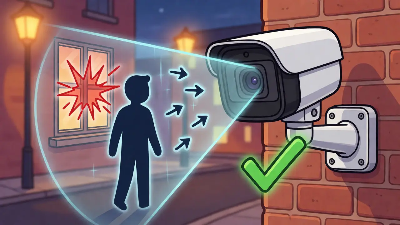 Smart camera detecting vision, audio, and motion signals simultaneously in a holographic view.