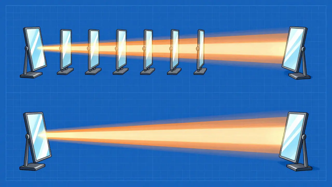 Visual comparison of static vs adaptive attention mirrors in AI models