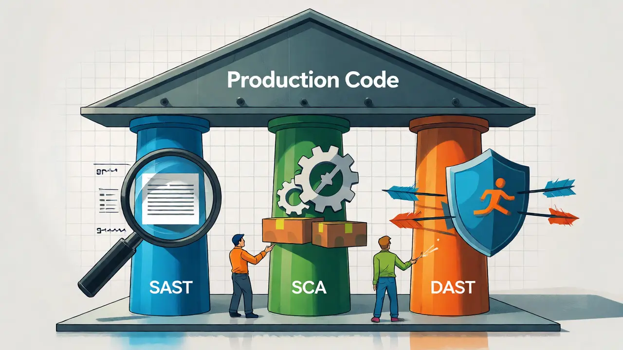 Three pillars supporting secure AI-generated code production