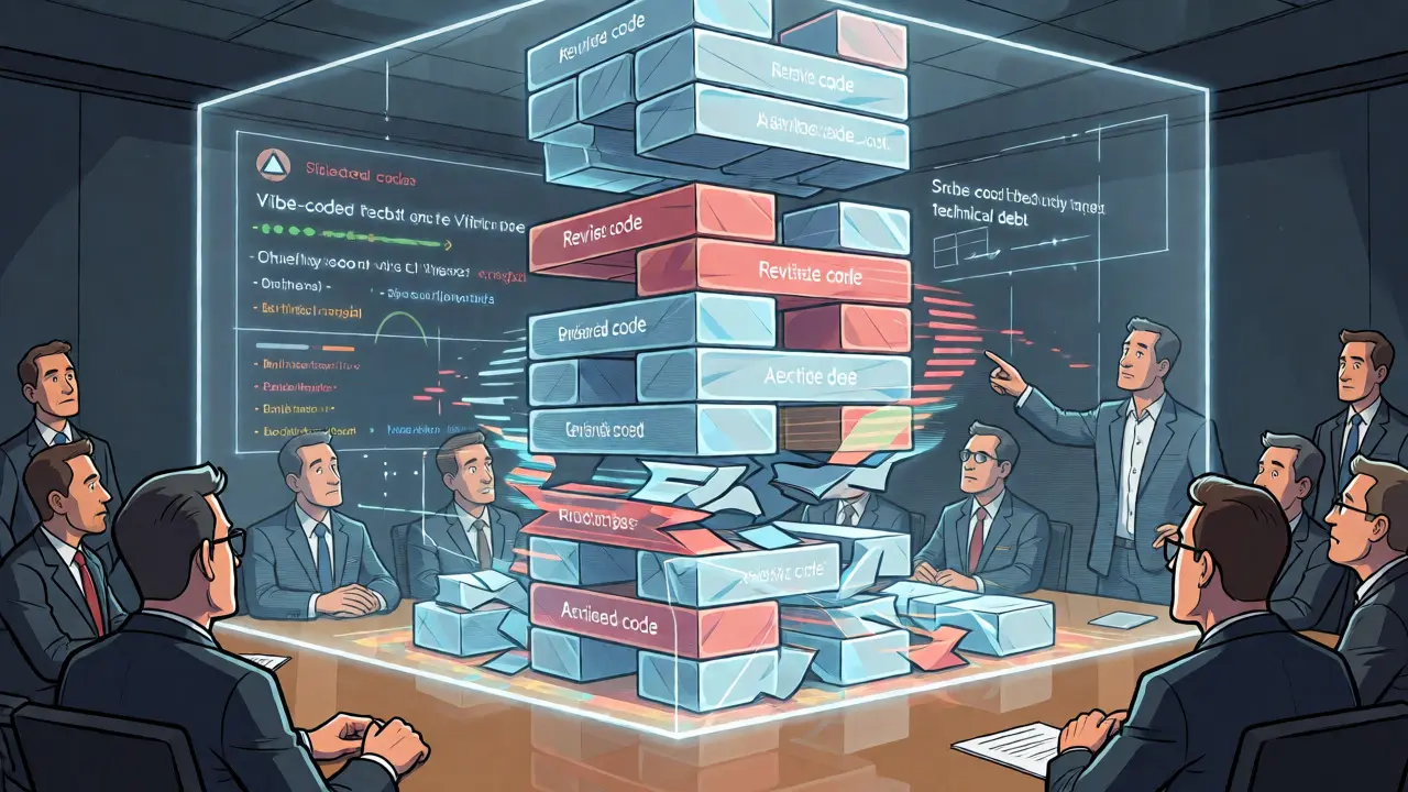 Board members analyzing a unstable holographic software architecture.